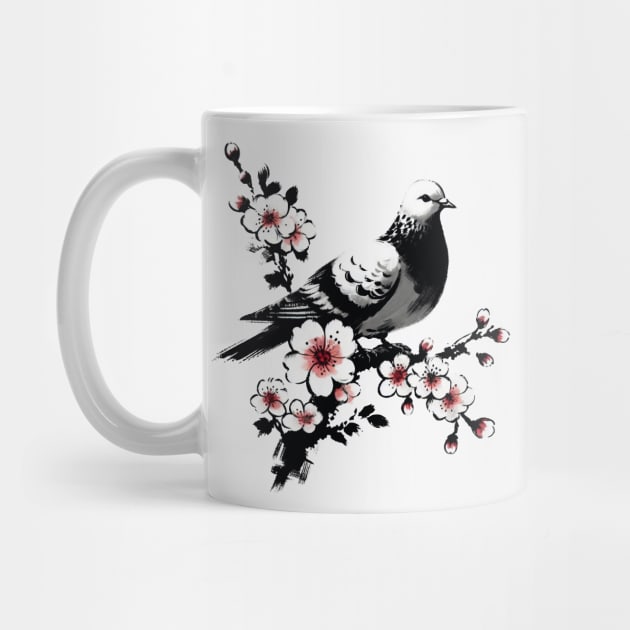 Pigeon and Cherry Blossom by CreativeSage